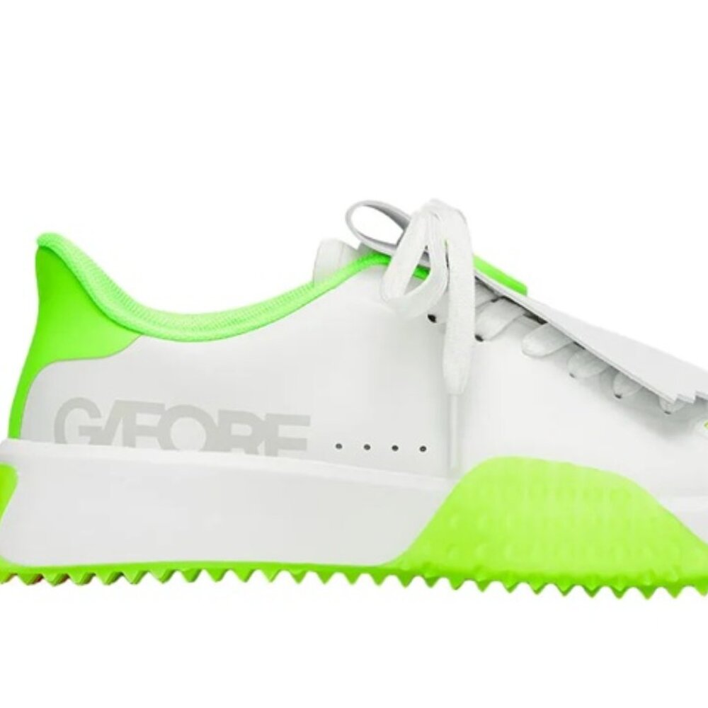 G/FORE Womens G.112 P.U. Leather Kiltie Golf Shoes - Snow/Gecko, Size 9
